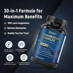 Auivty magnesium capsules closeup showing compact soft gels