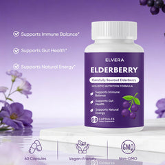 Aultink Elvera elderberry softcaps capsules close-up for gentle daily digestion.