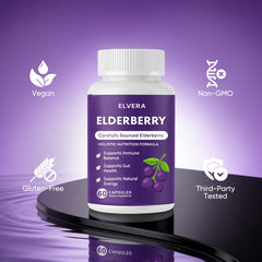 Aultink Elvera elderberry softcaps packaging design for everyday wellness.