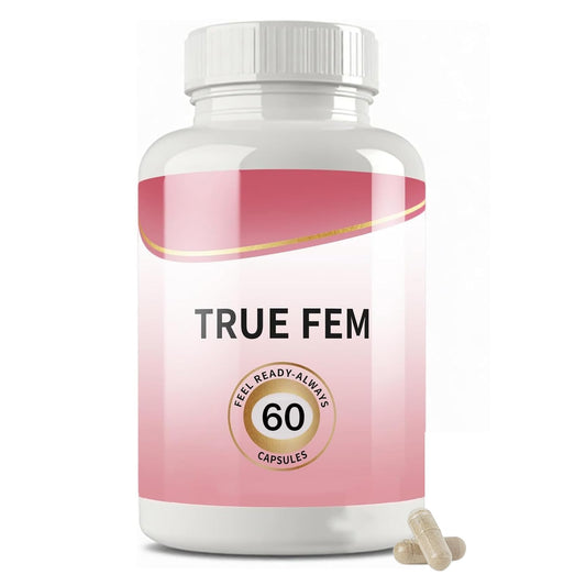 Aultink True Fem bottle and capsules for daily feminine probiotic support.