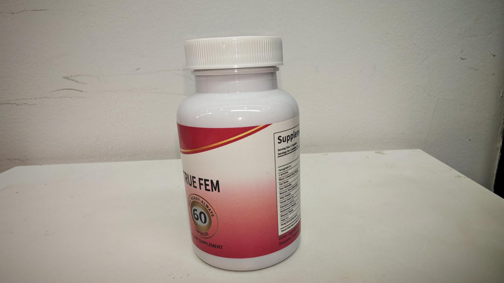 60-capsule bottle labeled True Fem ready for daily routine.