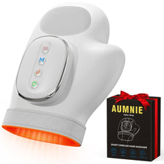 AUMNIE hand massager heat-compression glove delivering targeted relief.