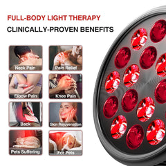 Aumtrly red light therapy lamp showing 660 nm red light for skin-friendly sessions.