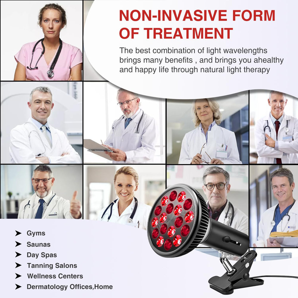 Aumtrly near-infrared 850 nm LED array in use for soothing body comfort.