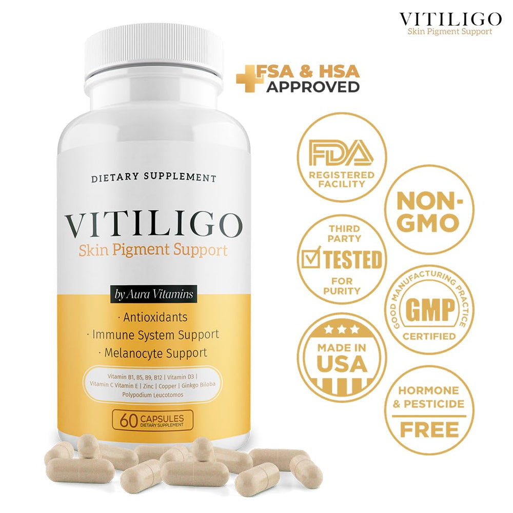 Aura Vitamins Dermawonder Vitiligo produced in a GMP facility ensures safety and quality.