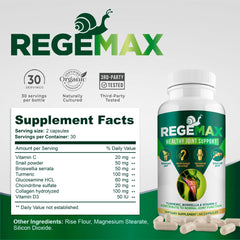 Aura Vitamins Regemax packaging box communicates trust and quality for ongoing joint health.