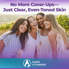 Aura Vitamins Vitiligo Capsules skin-tones image illustrates healthy appearance support.