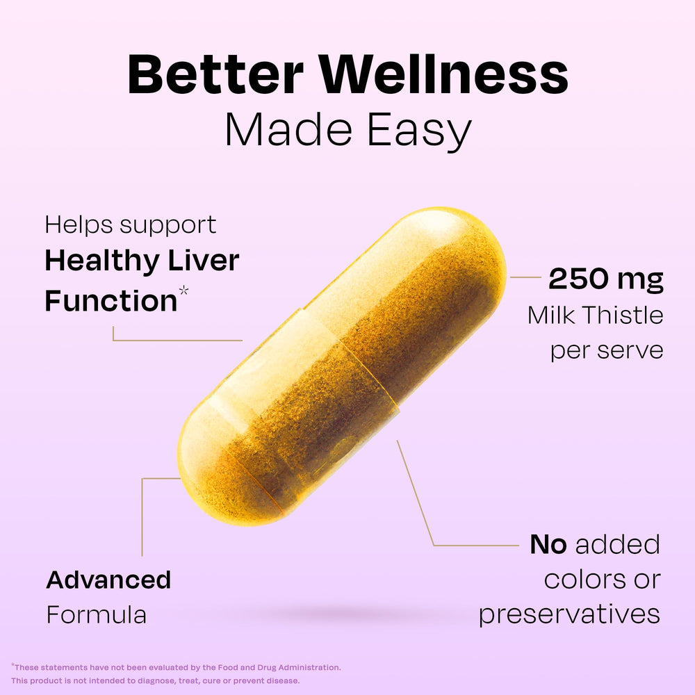 Auric Milk Thistle label graphic with clean ingredients at a glance