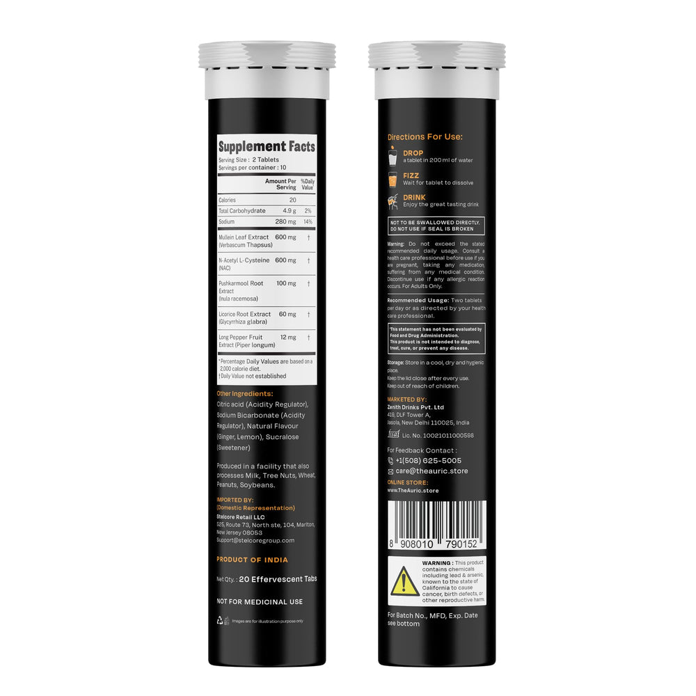 Glass of prepared Auric Resp 365 orange drink hints at daily routine.