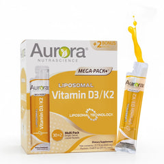 Aurora Nutrascience Liposomal D3 with K2 bottle front showcases a convenient daily supplement