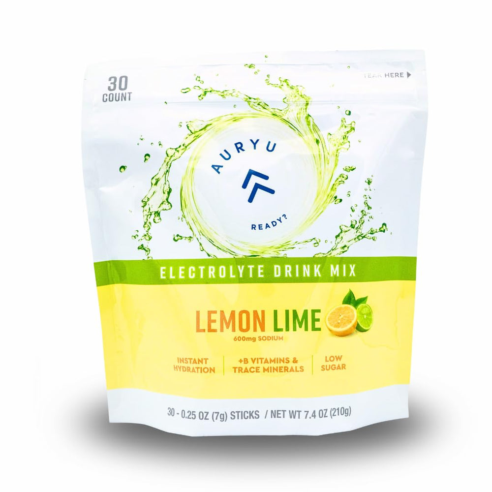 Auryu Electrolyte Mix stick pack lemon lime for convenient on-the-go hydration