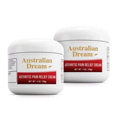 Australian Dream arthritis pain relief cream jar ready for quick soothing relief.