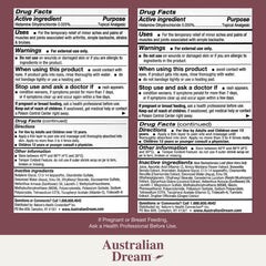 Australian Dream back pain cream soothing tense lower back muscles