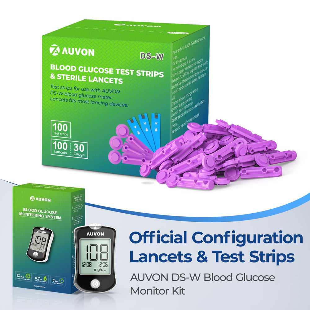 AUVON 30 gauge lancets pack designed for comfortable sampling