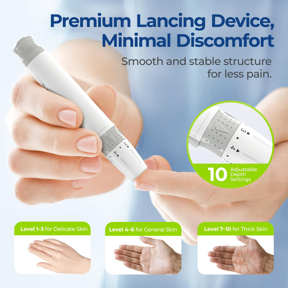 AUVON lancing device ready for quick testing sessions.