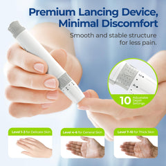 AUVON lancing device ready for quick testing sessions.