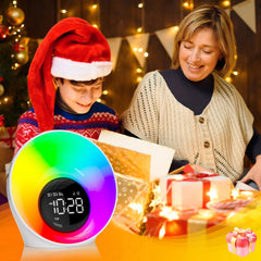AUYLE Wake Up Light modern design enhances any bedside or desk setup.