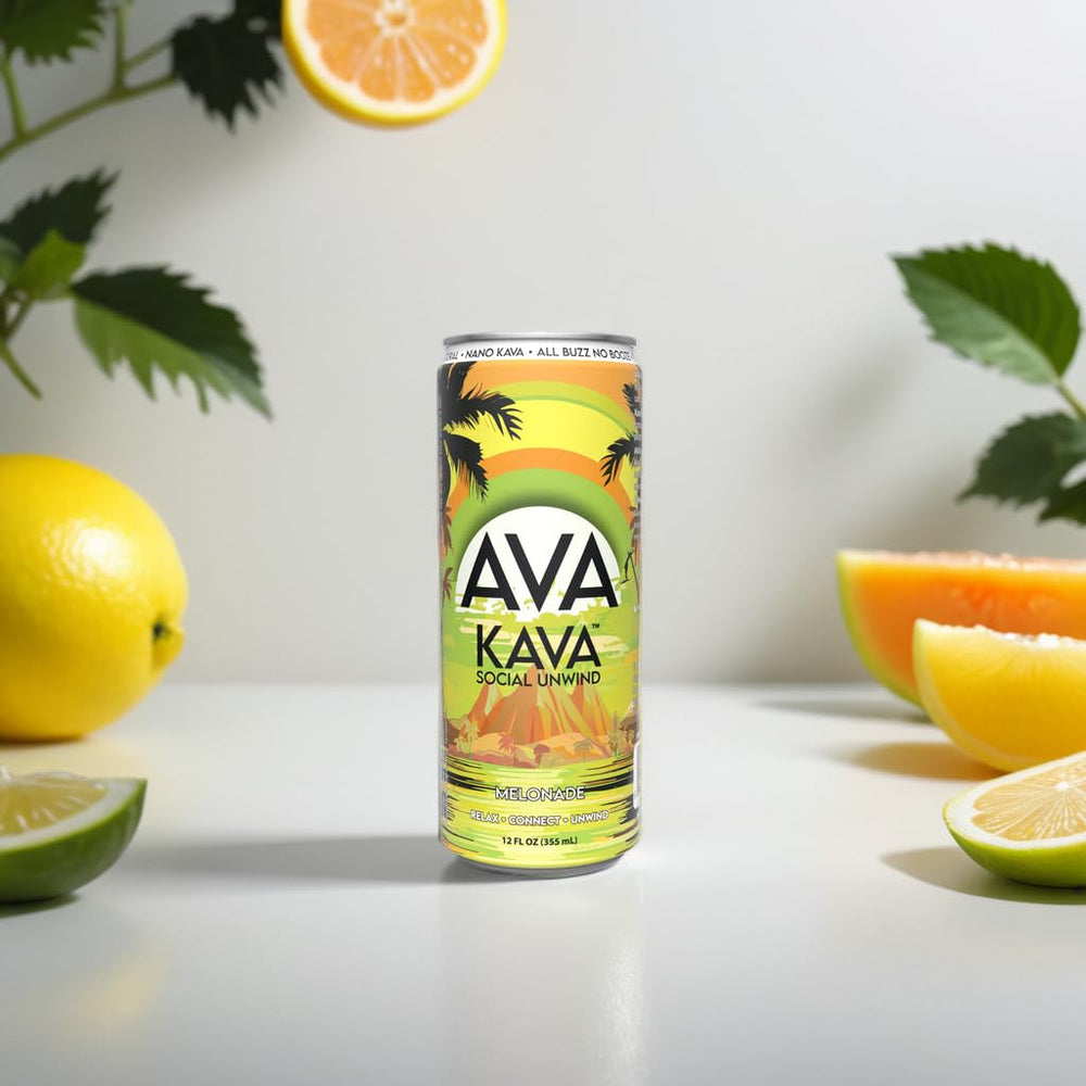 AVA KAVA Melonade can, refreshing alcohol-free relaxation for anytime use