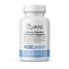 Avani Health Prostate Support bottle for daily urinary comfort and general health.