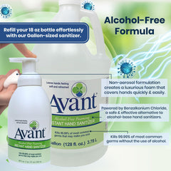 Avant hands after sanitizing feel soft and refreshed, without harsh scent.