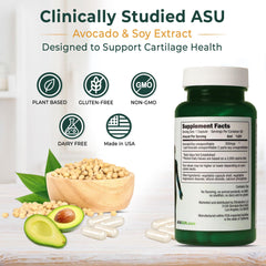 AvaSun ASU ingredient label highlighting plant-based joint support