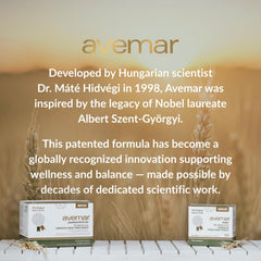 Avemar tablets closeup highlights fermented wheat germ formula and tablet texture.