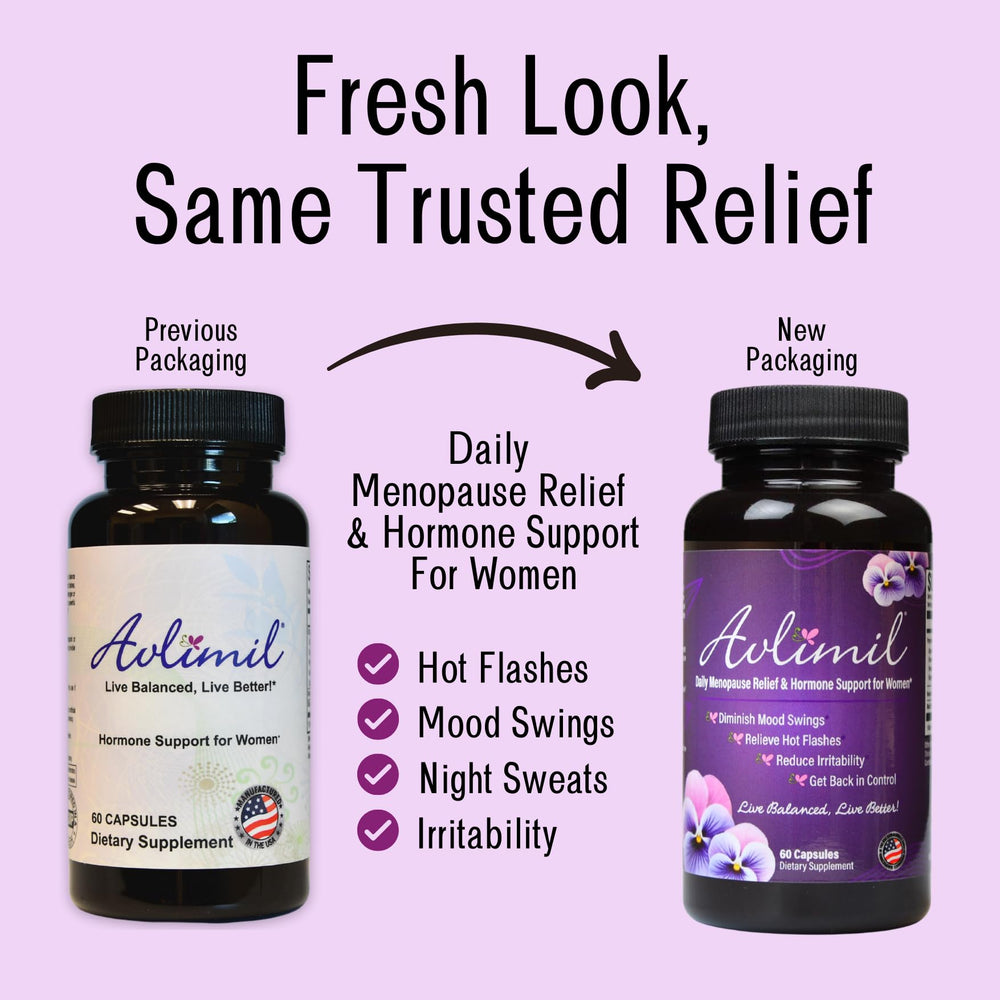 Avlimil daily capsules close-up suggesting easy, once-daily relief potential.