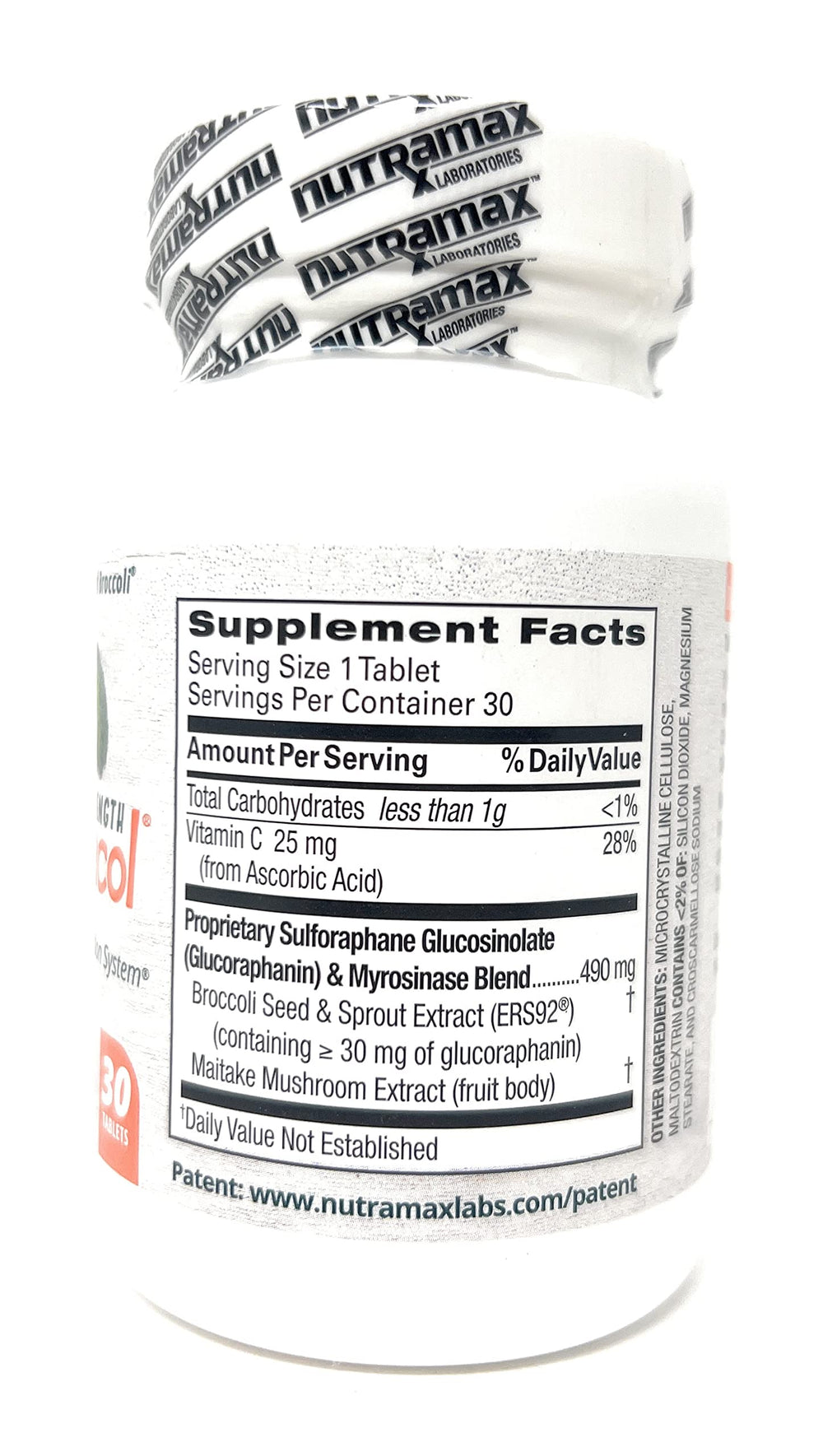 AVMACOL extra-strength sulforaphane tablets closeup, 60-tablet supply for steady use.