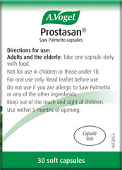 A.Vogel Prostasan active ingredients highlight saw palmetto extract
