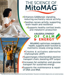 Awakened.energy Blissful MitoMAG packaging showing non-GMO and vegan-friendly claims