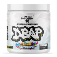 Axe & Sledge DBAP Extreme energy bottle in Sour Skyburst for intense workouts.