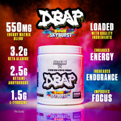 Closeup of DBAP Extreme label showing ingredients and serving details.