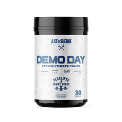 Axe and Sledge Demo Day package label highlights 25g carbs for steady energy