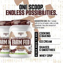 Axe and Sledge Farm Fed shaker mixing powder for a smooth drink.