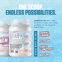 Axe & Sledge Farm Fed whey nutrition panel shows 25g protein per serving