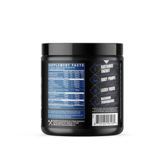Intake label close-up showcasing premium ingredients for pumps and focus.