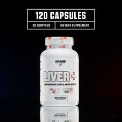 Axe & Sledge Liver+ label detail highlighting NAC and milk thistle ingredients