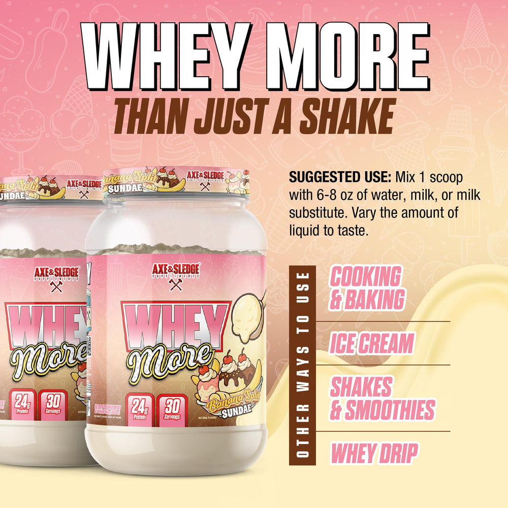 Axe & Sledge WHEY MORE overnight oats bowl showing a protein-rich breakfast.