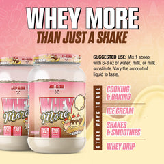 Axe & Sledge WHEY MORE overnight oats bowl showing a protein-rich breakfast.