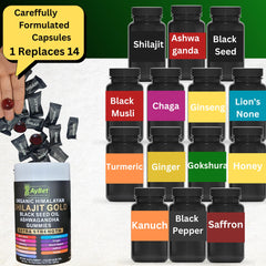 On-the-go packs of AyBet Shilajit Gold Gummies for travel-friendly use.