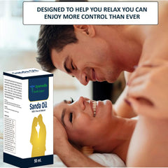 AYURVEDIC HEALTH EXPERT Sanda Oil label highlights pure natural ingredients for daily vitality