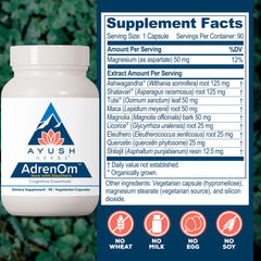 Ayush Herbs AdrenOm ashwagandha blend highlights adaptogenic power