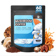 B BEWORTHS packaging showing the 10-in-1 mushroom blend for a balanced morning ritual