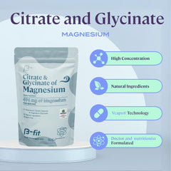 B-FIT B Magnesium Glycinate & Citrate capsules-out for easy daily use