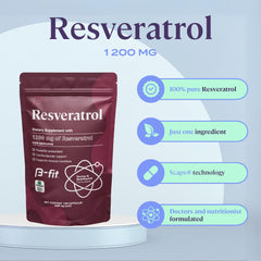 Closeup of B-FIT B Resveratrol capsules showing high-potency formulation.