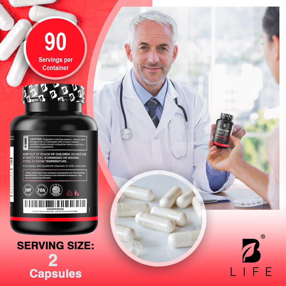 B Life Circulation Complex on store shelf with health-conscious lifestyle context.