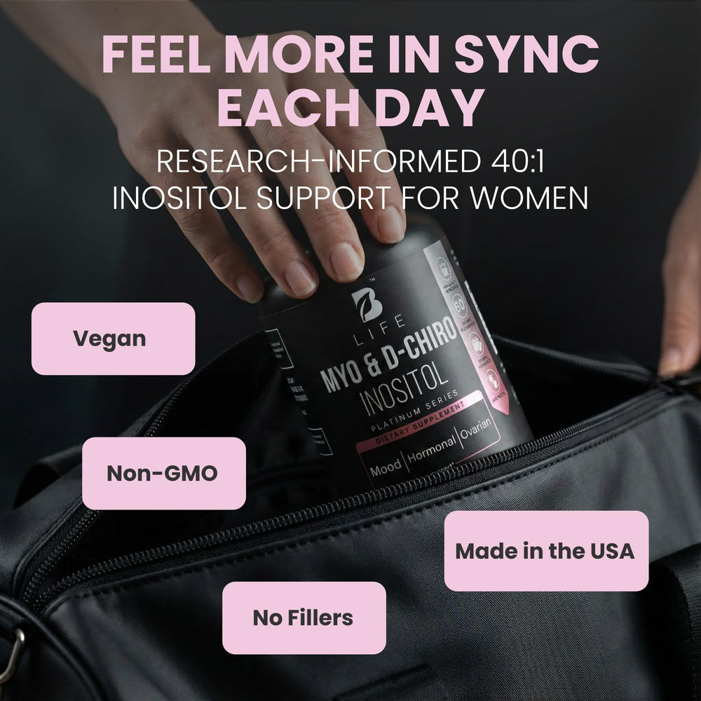 B Life Company 40:1 ratio infographic highlights balanced hormones and ovarian function