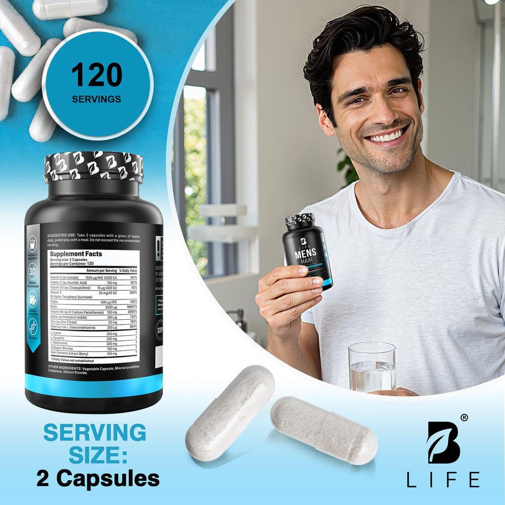 B Life Company packaging indicating USA-made GMP-certified quality