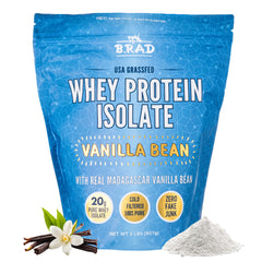 B.rad Grass-Fed Whey Isolate vanilla bean pour for a smooth post-workout shake