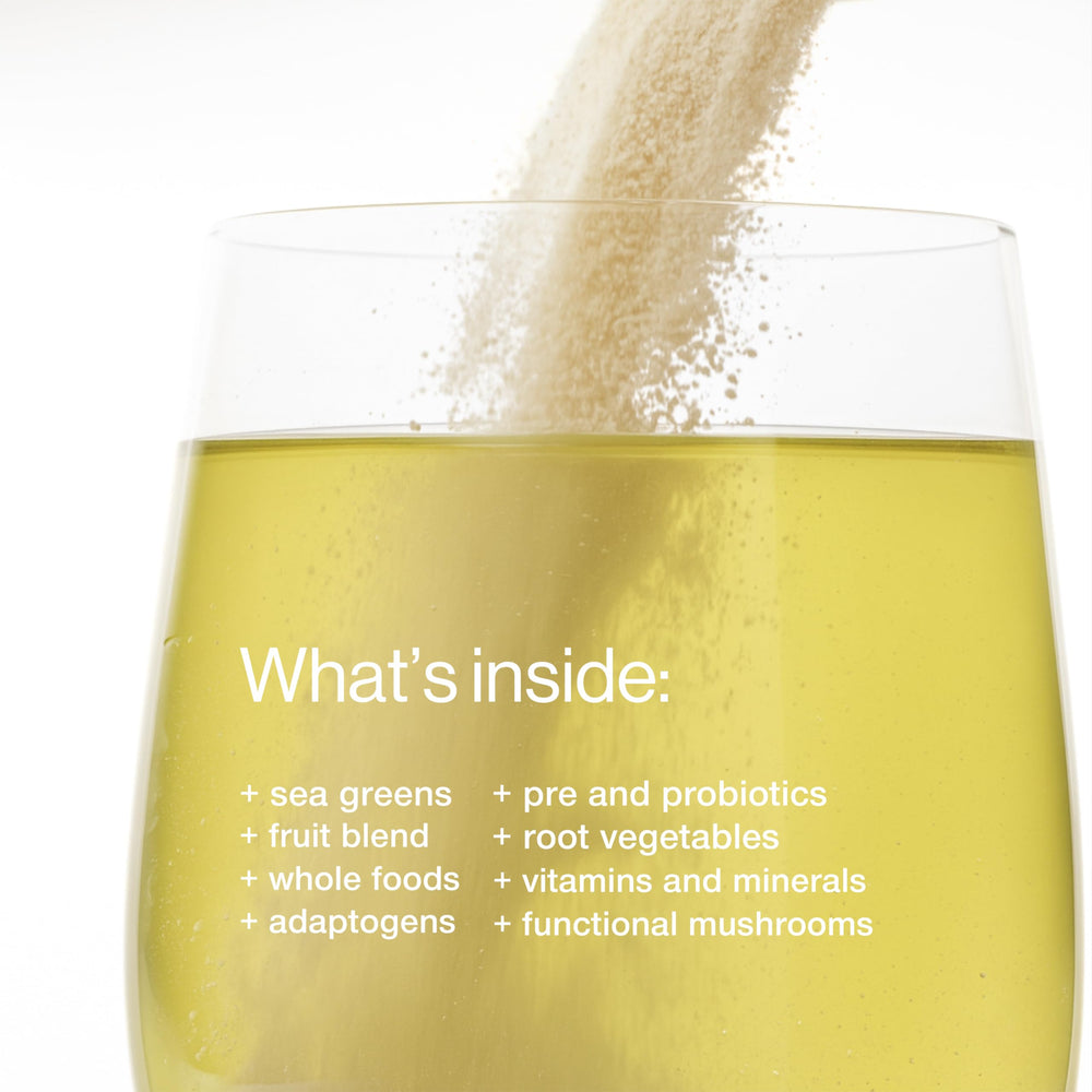 B.WILD Peach Green Tea mix in a glass with a refreshing, fiber-rich sip.